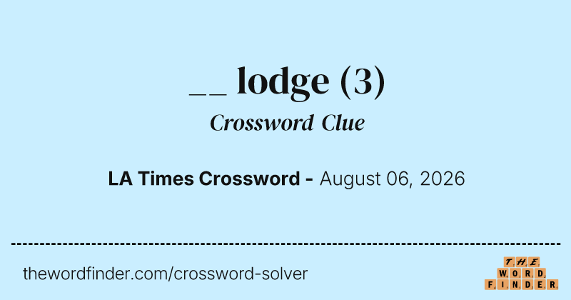 __ lodge crossword clue image