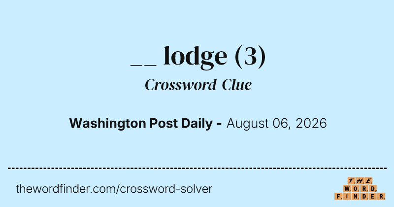 __ lodge crossword clue image
