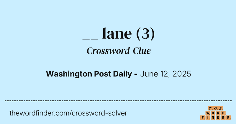 __ lane crossword clue image