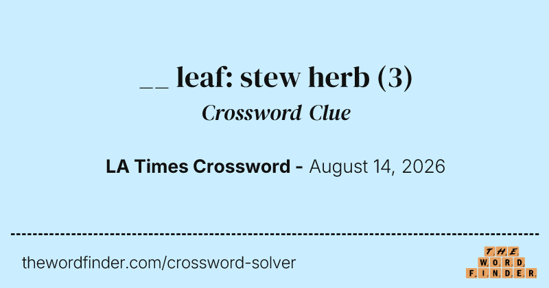__ leaf: stew herb crossword clue image