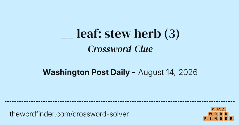 __ leaf: stew herb crossword clue image