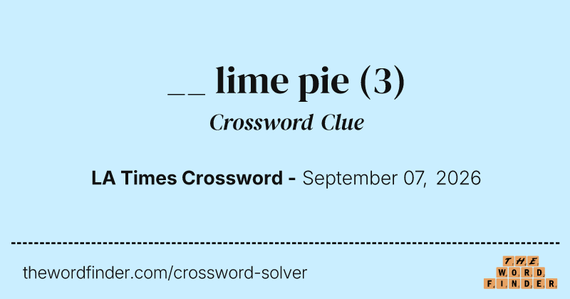 __ lime pie crossword clue image