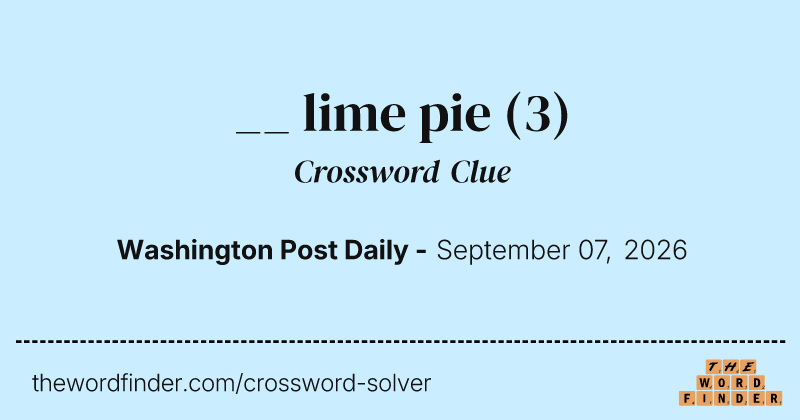 __ lime pie crossword clue image