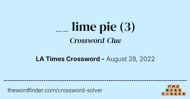 __ lime pie crossword clue image