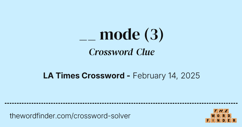 __ mode crossword clue image