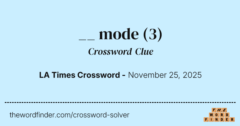 __ mode crossword clue image