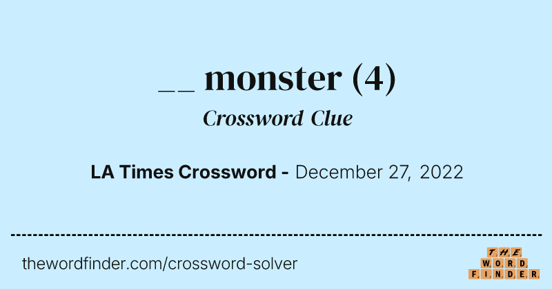 __ monster crossword clue image