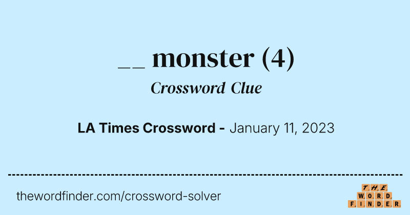 __ monster crossword clue image