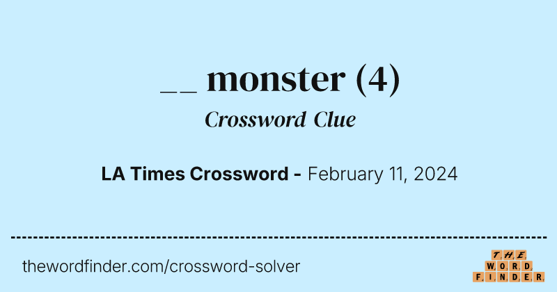 __ monster crossword clue image