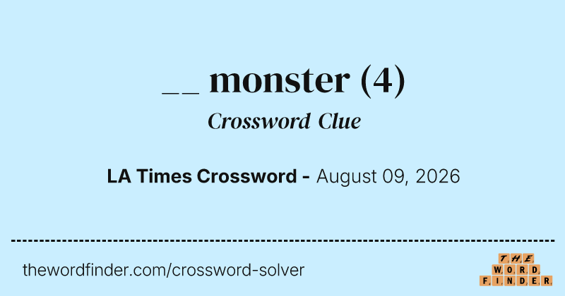 __ monster crossword clue image