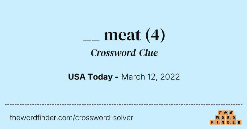 __ meat crossword clue image