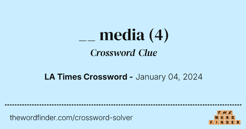 __ media crossword clue image