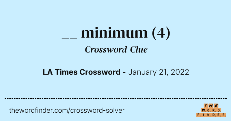__ minimum crossword clue image