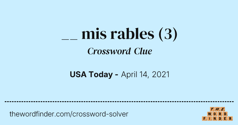 __ mis rables crossword clue image