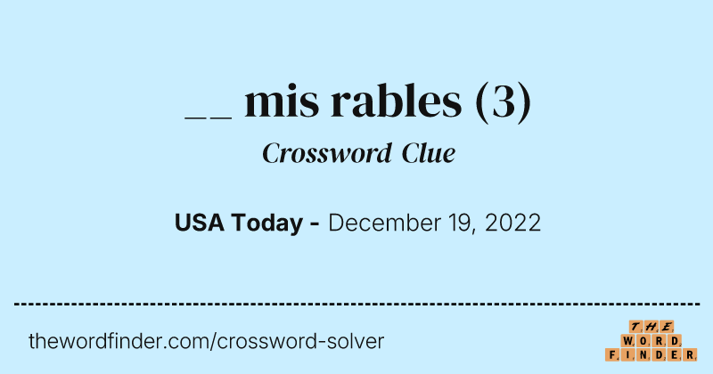 __ mis rables crossword clue image