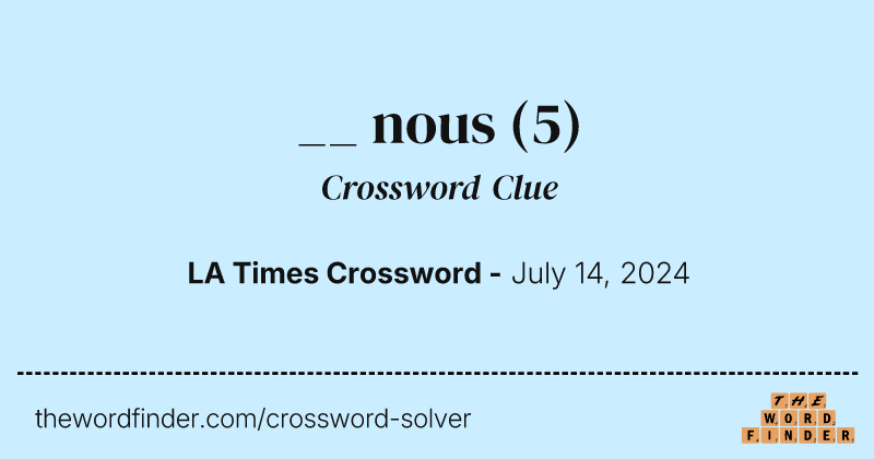 __ nous crossword clue image