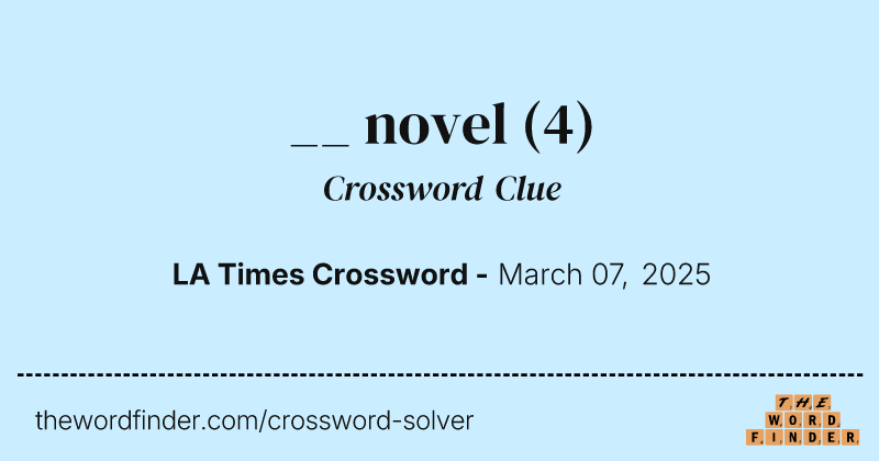 __ novel crossword clue image