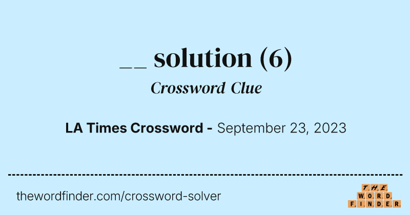 __ solution crossword clue image