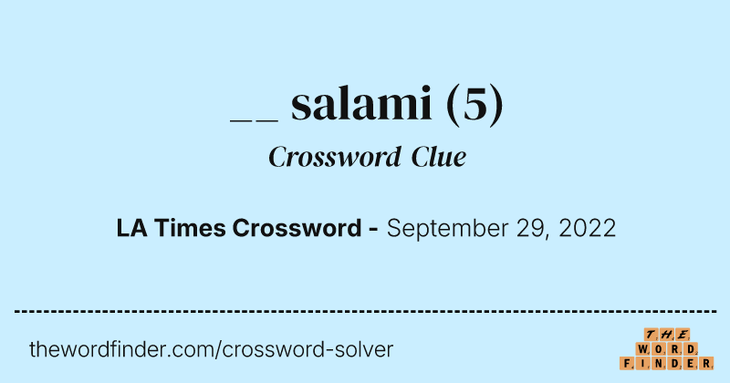 __ salami crossword clue image