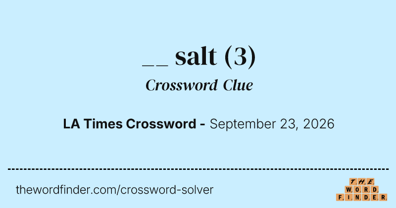 __ salt crossword clue image