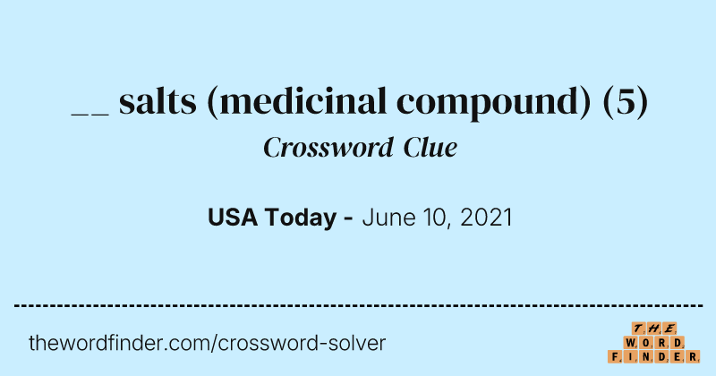 __ salts (medicinal compound) crossword clue image