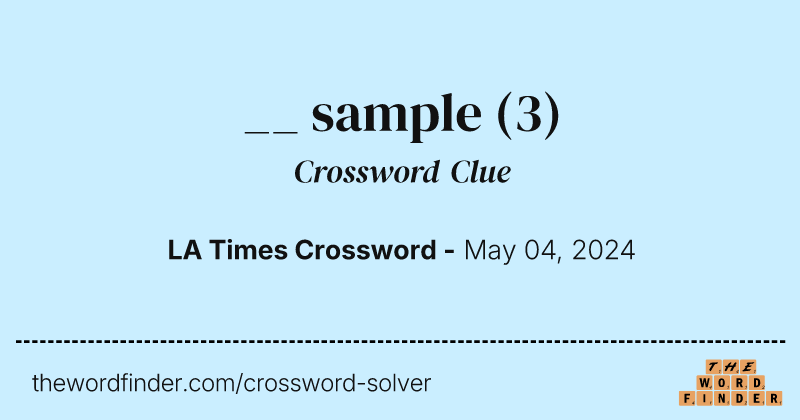 __ sample crossword clue image