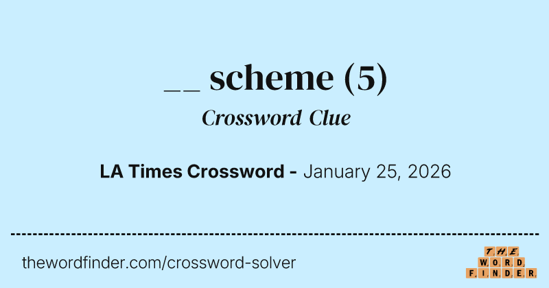 __ scheme crossword clue image