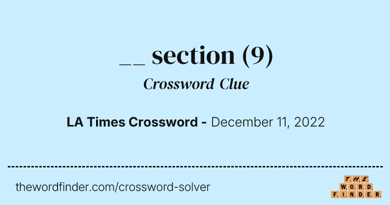__ section crossword clue image
