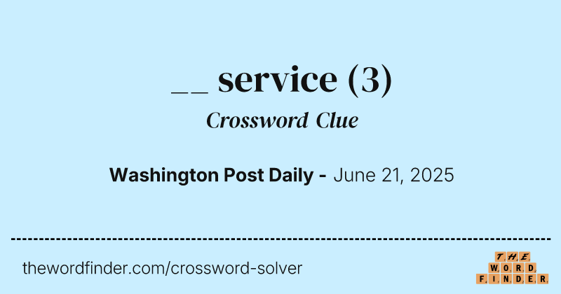 __ service crossword clue image