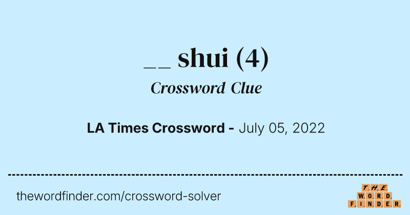 __ shui crossword clue image