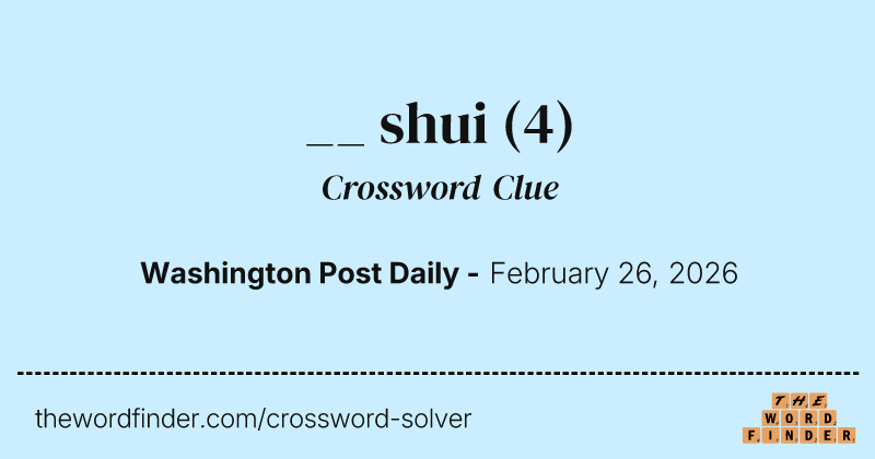 __ shui crossword clue image