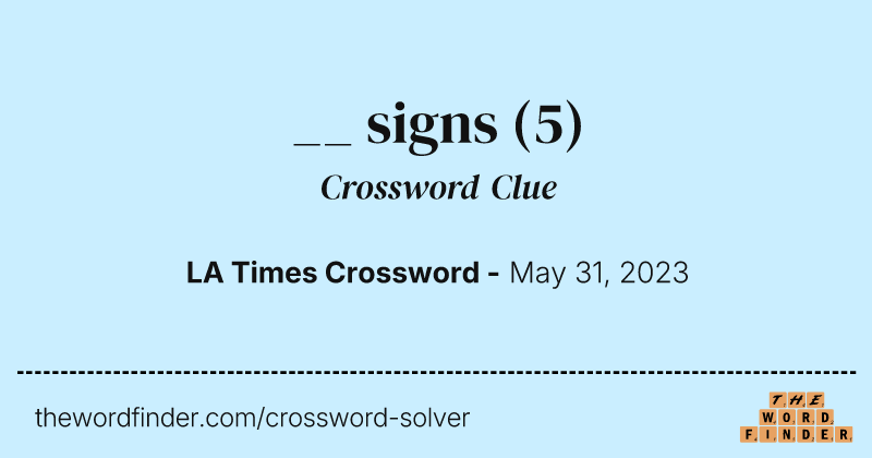 __ signs crossword clue image