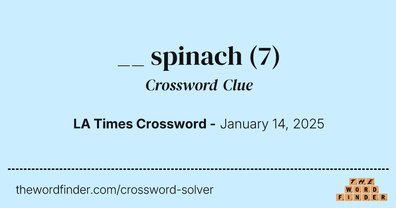 __ spinach crossword clue image