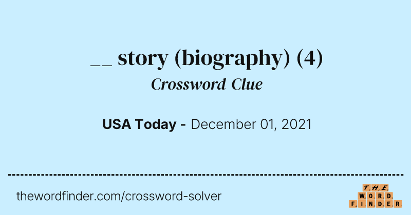 __ story (biography) crossword clue image