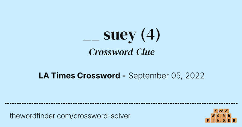 __ suey crossword clue image