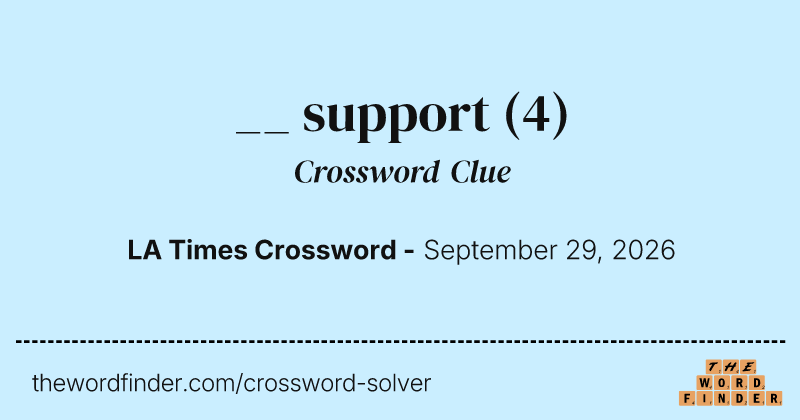 __ support crossword clue image