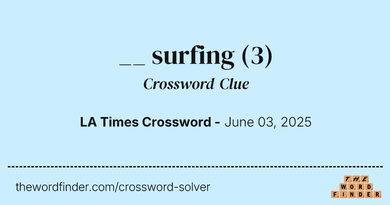 __ surfing crossword clue image