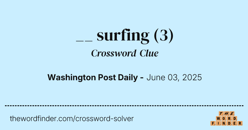 __ surfing crossword clue image