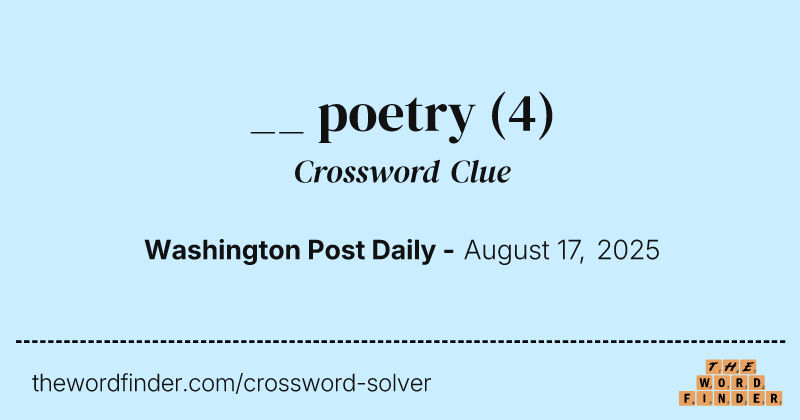 __ poetry crossword clue image