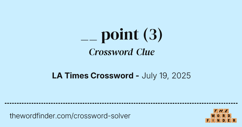 __ point crossword clue image