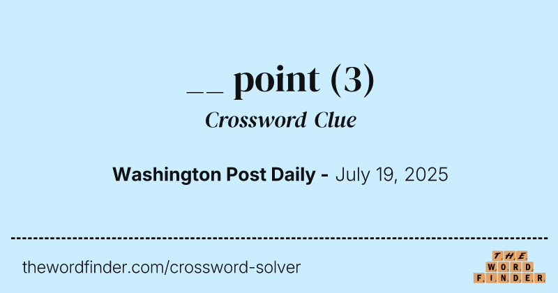 __ point crossword clue image