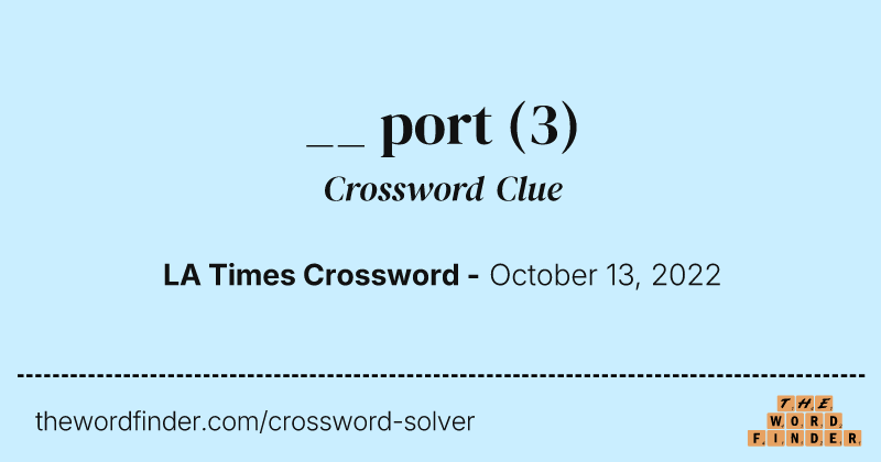__ port crossword clue image