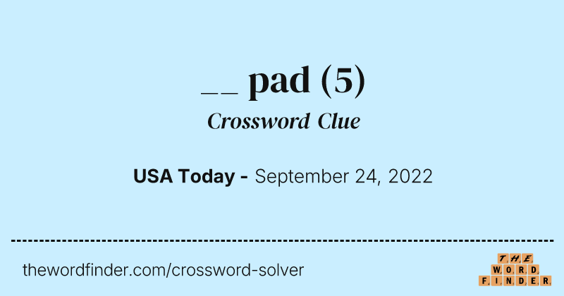 __ pad crossword clue image