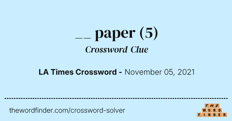 __ paper crossword clue image