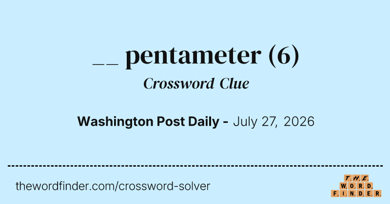 __ pentameter crossword clue image