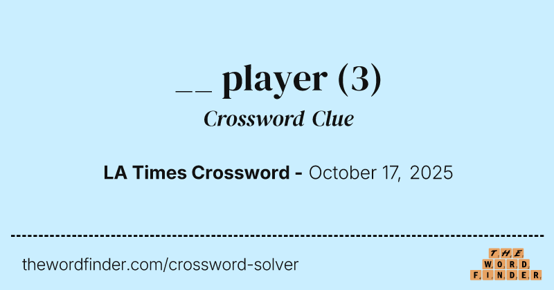 __ player crossword clue image