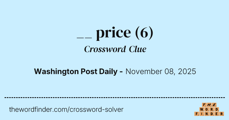 __ price crossword clue image