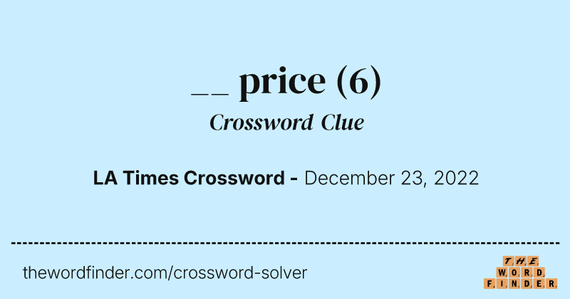 __ price crossword clue image