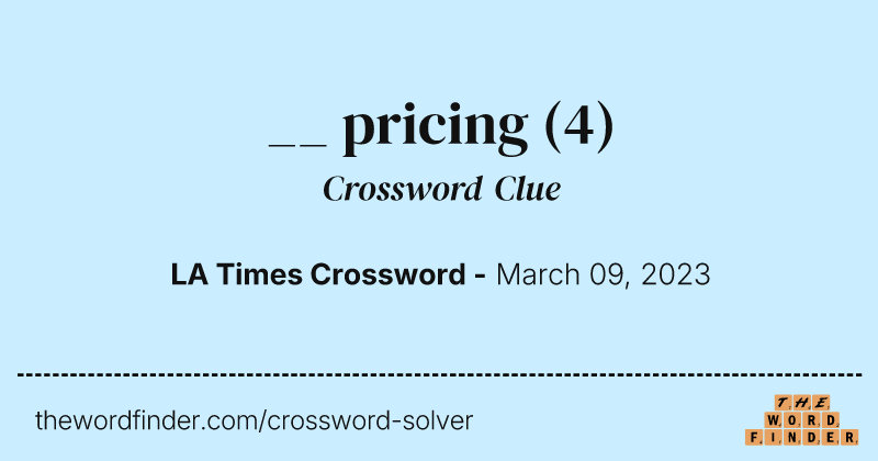 __ pricing crossword clue image