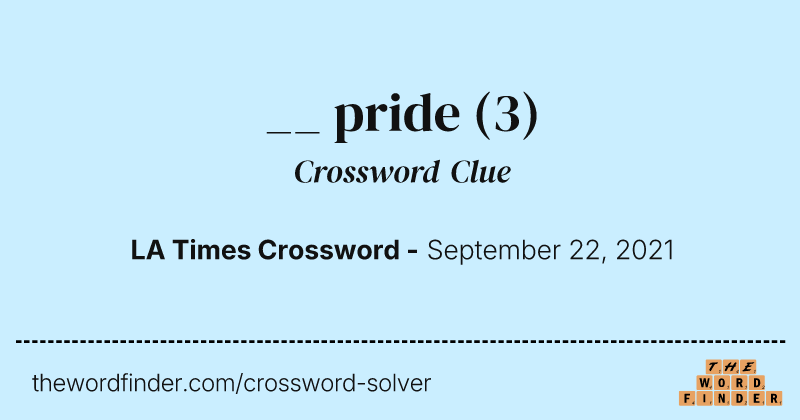 __ pride crossword clue image